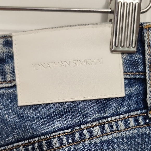 REVOLVE JONATHAN SIMKHAI STANDARD The River faux leather straight leg jeans - Picture 8 of 14